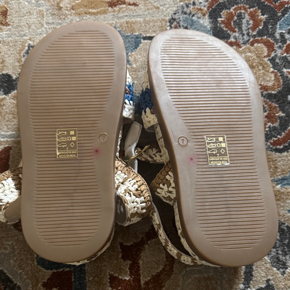 Free People Woven Sandals - Blue and Tan - Picture 3 of 5